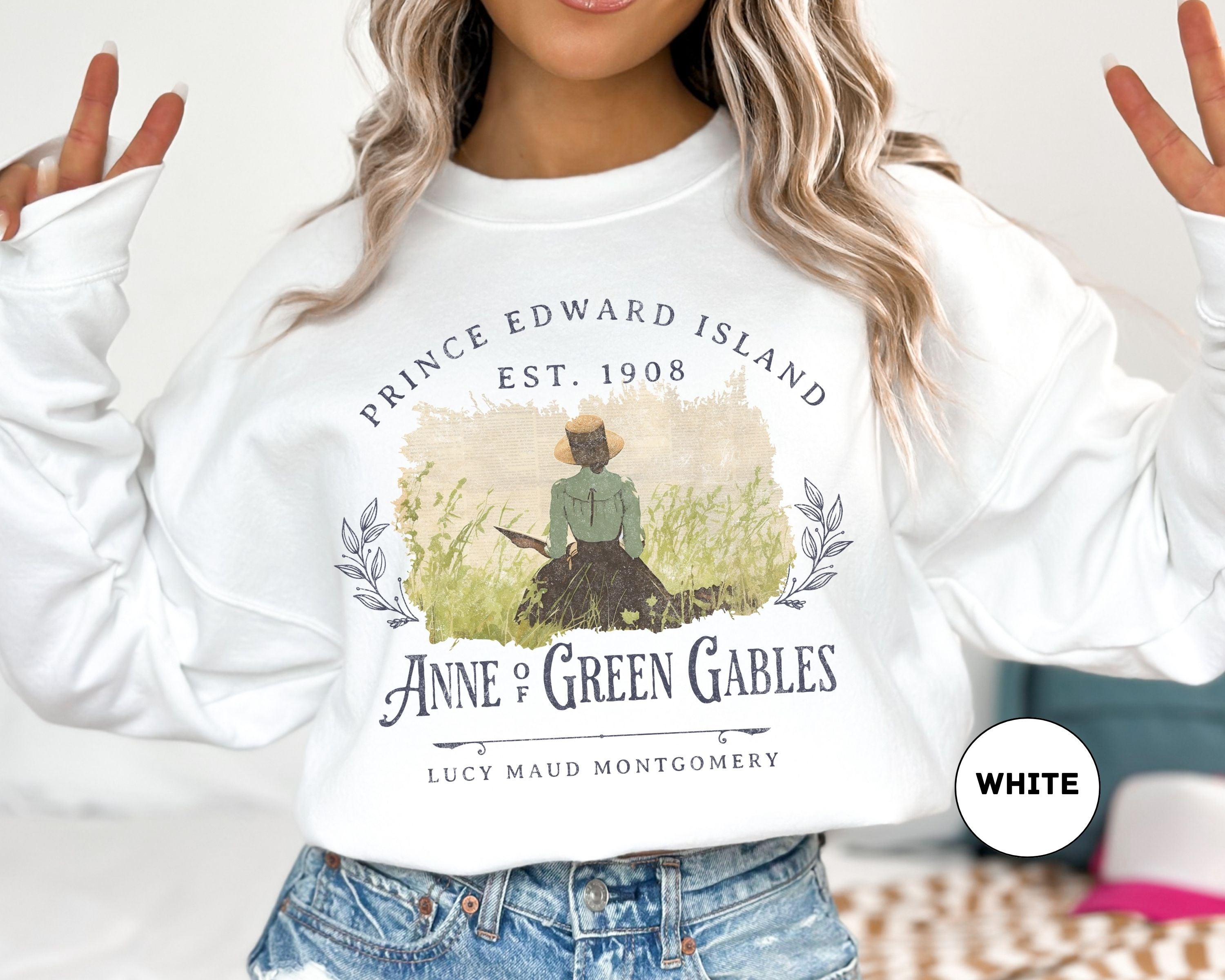 [Out of Print] L. M. Montgomery / Anne of Green Gables Sweatshirt [Puffin in Bloom] (Vintage Navy) - ) - アウト・オブ・プリント 赤毛のアン スウェット Anne1_600x.jpg?v=1621537906