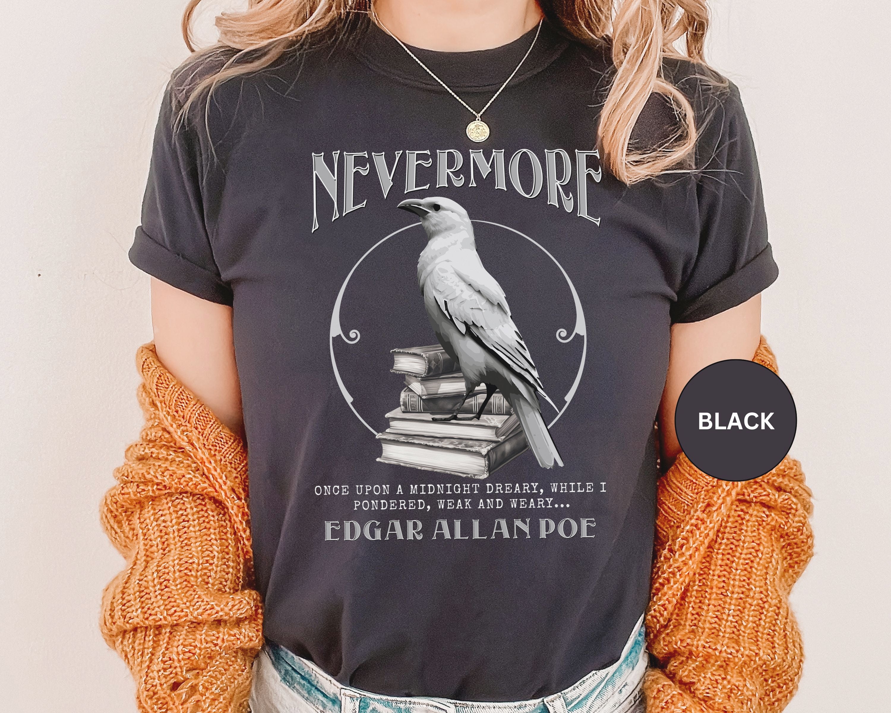 T-shirt Noir Black Craft Cult XL, Motif Raven Edgar Allan Poe, Horreur Vintage