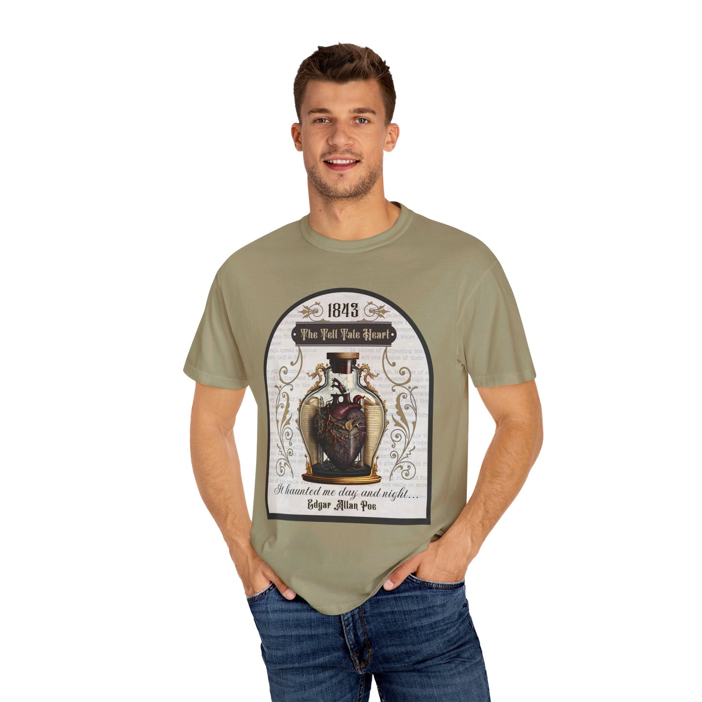 Edgar Allan Poe Shirt, The Tell Tale Heart Tee, Book, Reading Lover Shirt, Halloween, Gothic, Light Academia Gifts, Comfort Colours TShirt T-Shirt Printify