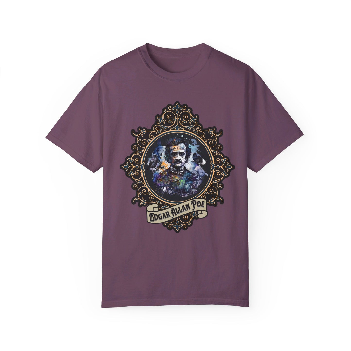 Edgar Allan Poe Shirt, Poet, Poetry Lover Tee, Book, Reading Lover Shirt, Halloween, Gothic, Light Academia Gifts, Comfort Colours TShirt T-Shirt Printify Berry S