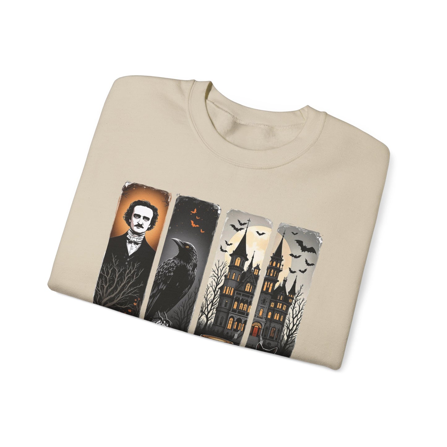 Edgar Allan Poe Sweatshirt The Raven Nevermore Gothic Horror Sweater Dark Academia Macabre Halloween Gift for Book Lovers Birthday Christmas Sweatshirt Printify