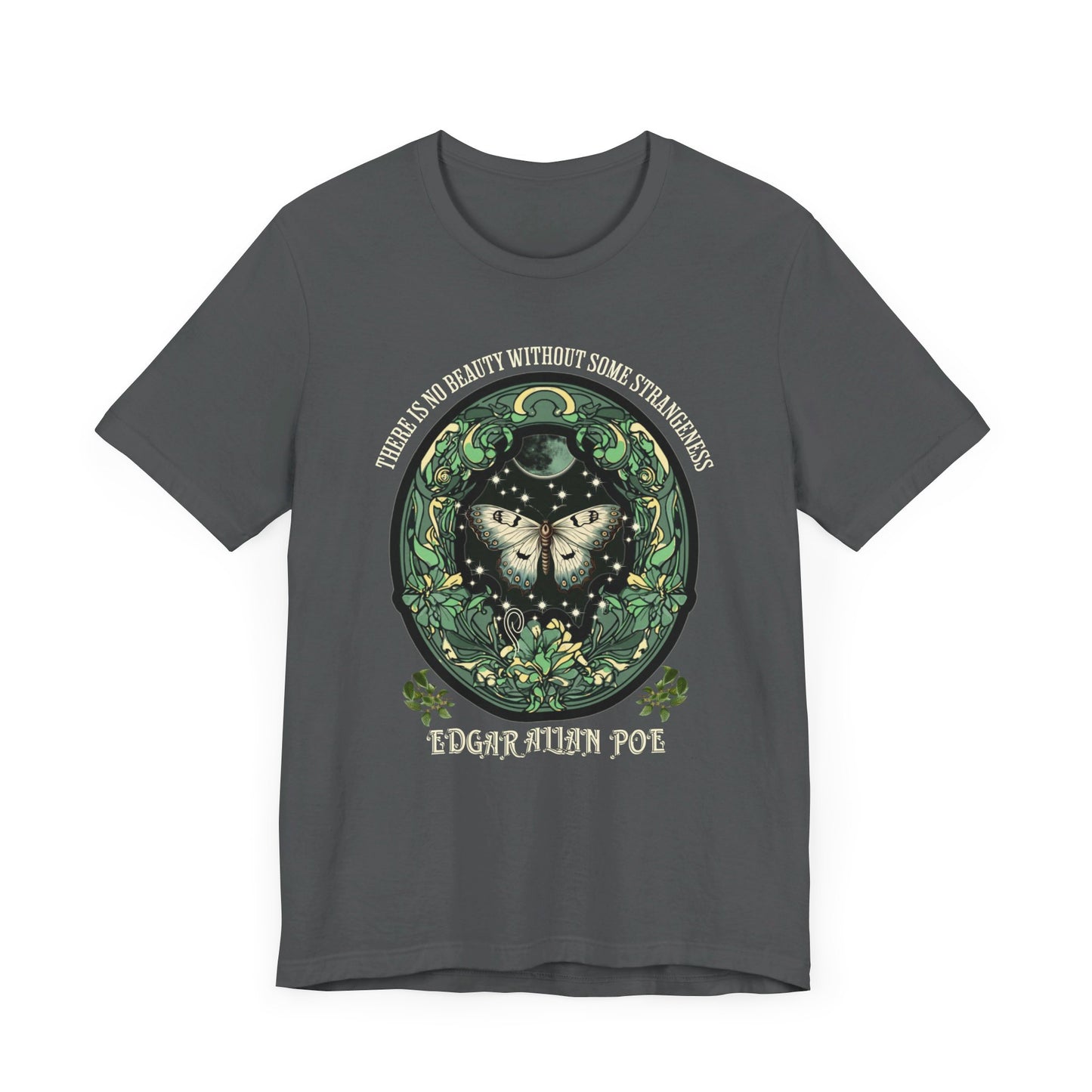 Edgar Allan Poe, Fairycore Night Garden T-Shirt, Book Lover Tee, Haunting Gothic Gift, Light, Dark Academia, Literary Poetry Bookclub Shirt T-Shirt Printify