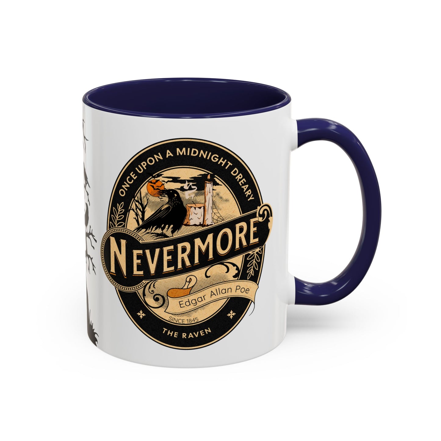 Edgar Allan Poe Coffee Mug, The Raven, Spooky Halloween Coffee, Tea Mug, Haunting Horror Movie Gift for Halloween, Dark Academia, Book Lover Mug Printify