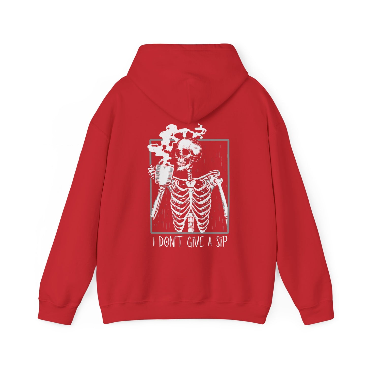 Halloween Skeleton Hoodie, Funny Coffee Drinking Skeleton, Spooky Season Sweater, Trick or Treating Shirt, Warm Halloween Party Hoodie Hoodie Printify