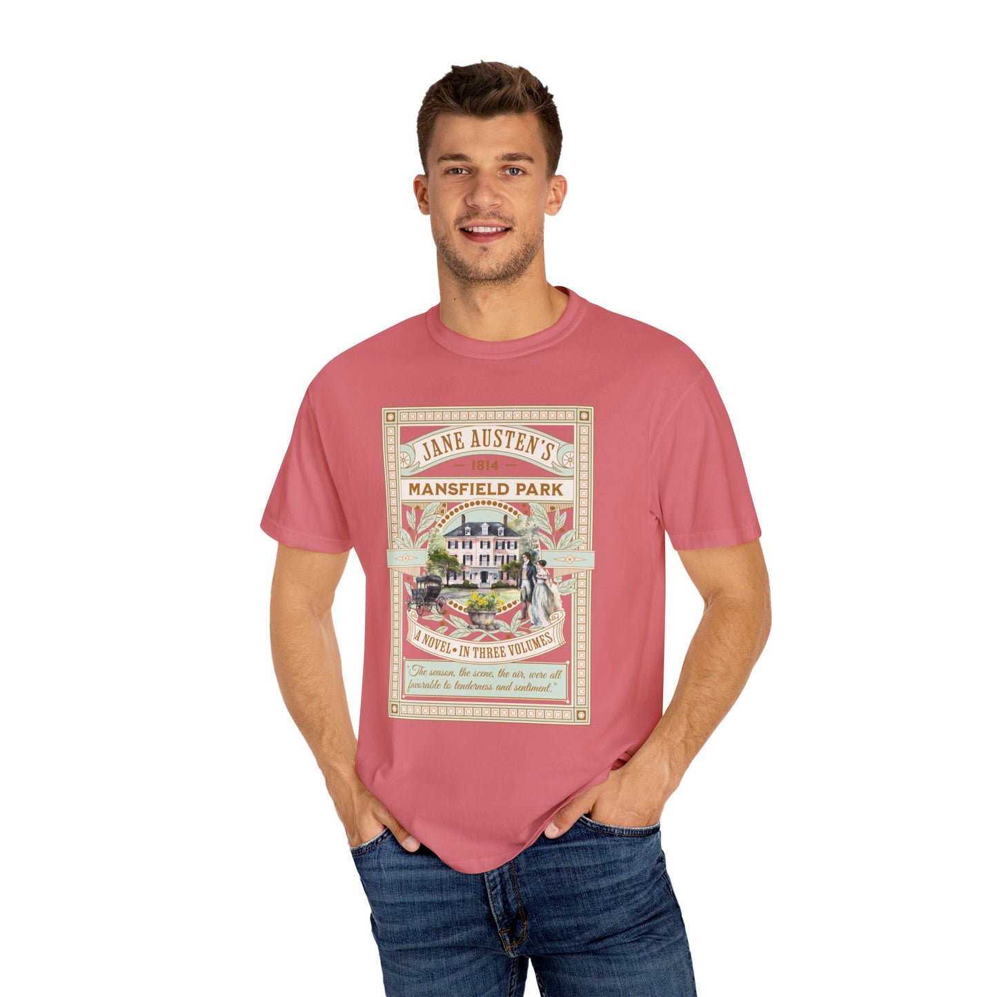 Jane Austen T- Shirt, Mansfield Park Historical Romance Comfort Colors Tee, Bookish Literary Jane Austen Fan Art Gift for Her Bookclub Shirt T-Shirt Printify