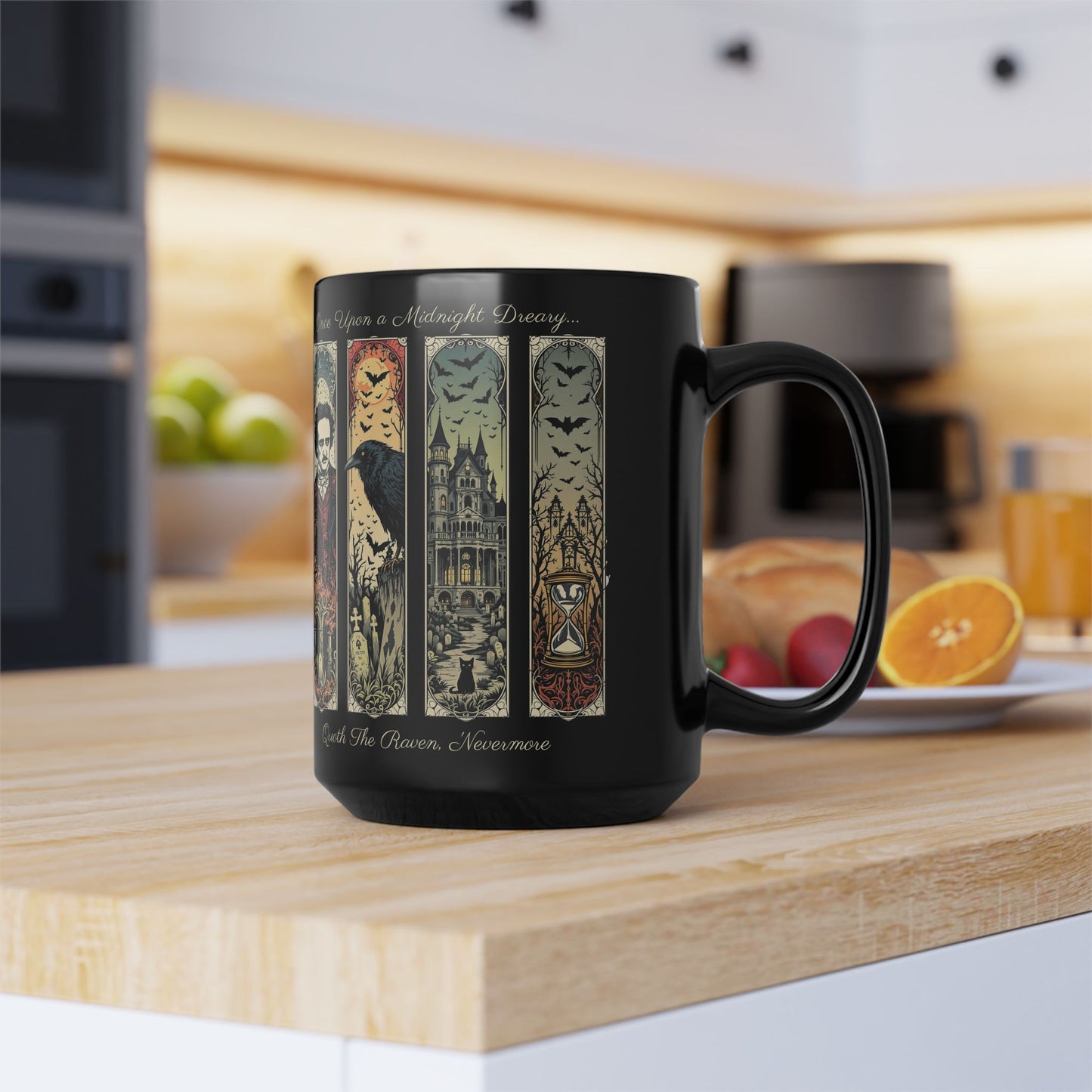 Edgar Allan Poe Mug Gothic Literary Gift For Book Lover Dark Academia Macabre Fall Coffee Cup Halloween Poetember Party Gift For Bookclub Mug Printify