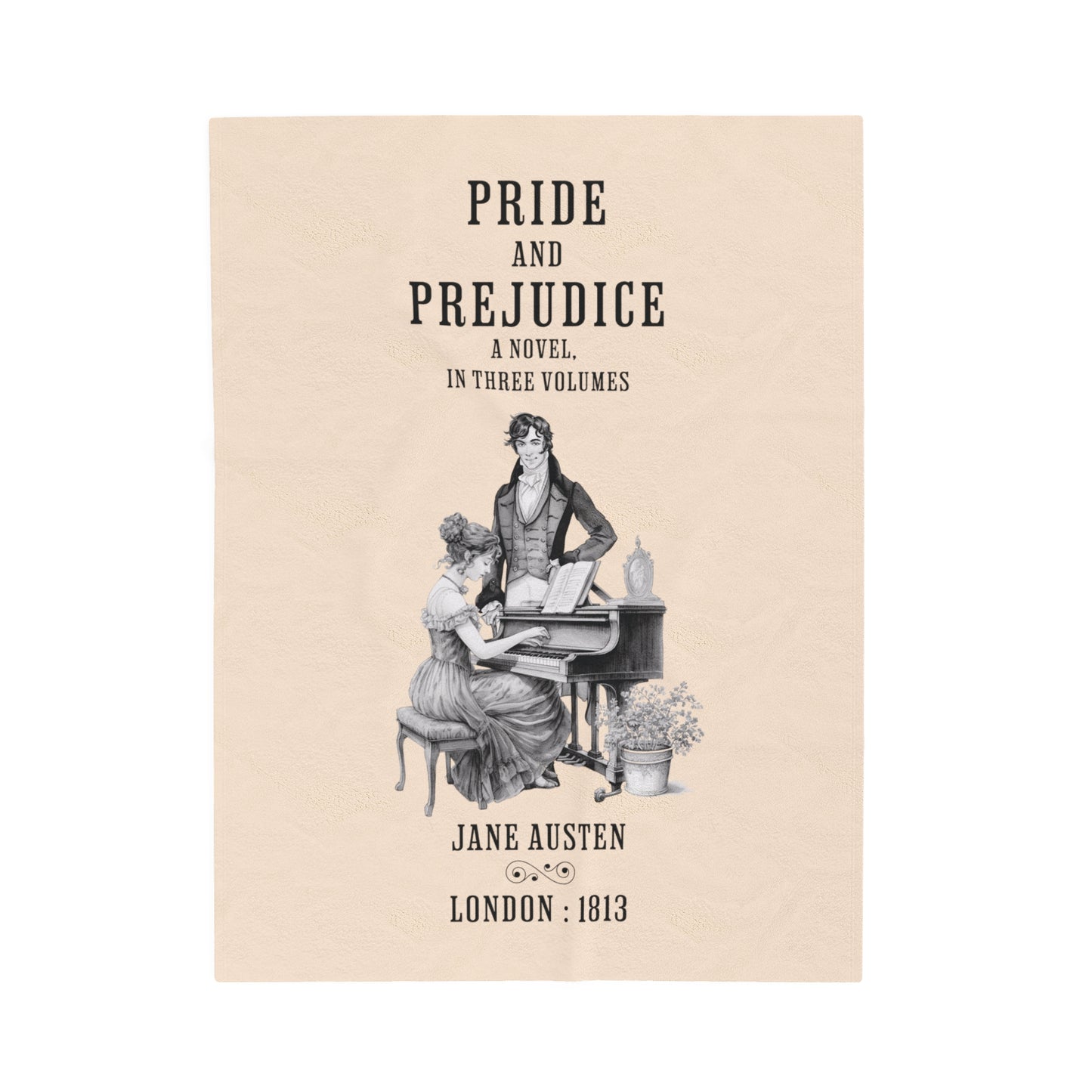 Jane Austen Plush Throw Blanket, Pride And Prejudice Historical Romance Gift, Bookish Literary Jane Austen Fan Art, Gift for Her, Bookclub All Over Prints Printify 30" × 40"