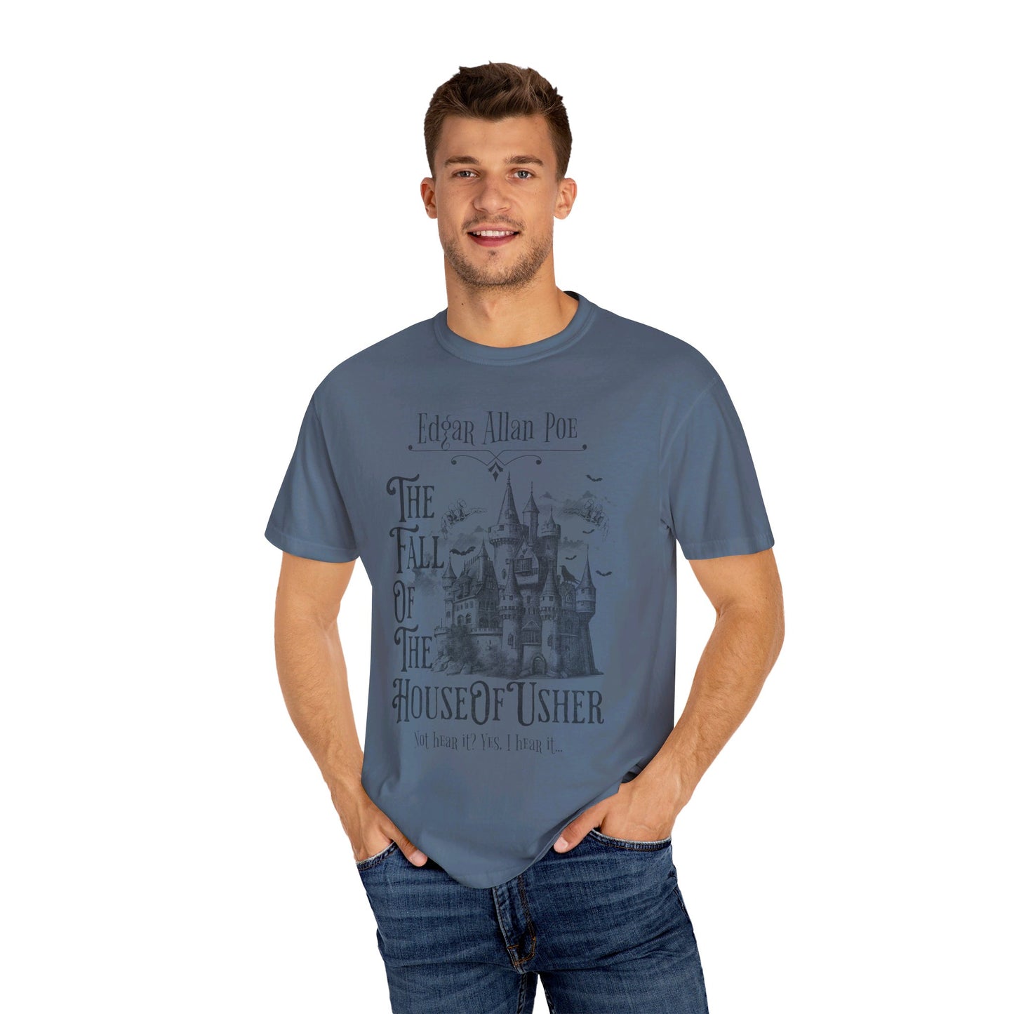 Edgar Allan Poe Shirt, The Fall of the House of Usher Tee, Book Lover Shirt, Halloween, Fall, Gothic, Light Academia, Comfort Colours TShirt T-Shirt Printify