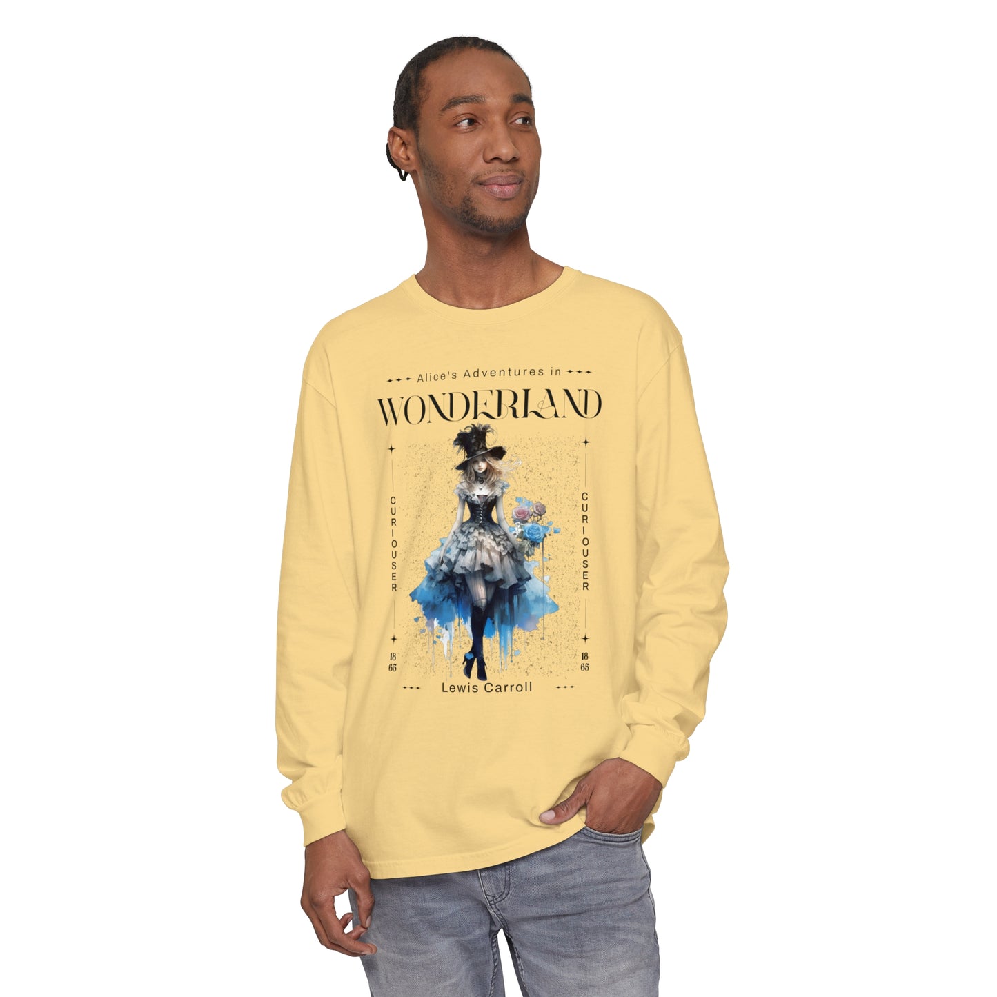 Alice In Wonderland Long Sleeve Shirt, Lewis Carroll Whimsigoth Streetwear Academia TShirt, Mad Hatter's Tea Party Tee Bookish Booktok Gift Long-sleeve Printify
