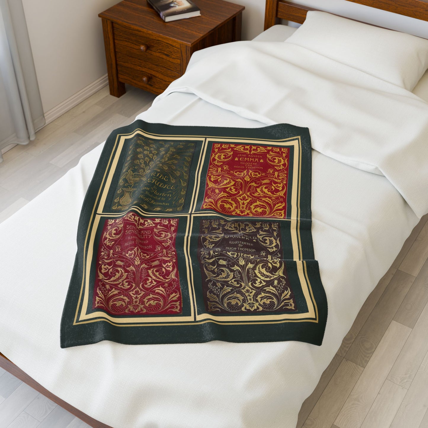 Jane Austen First Edition Literary Velveteen Blanket - Perfect for Book Lovers, Gifts for Sisters, Home Decor, Reading Nook, Cozy Nights All Over Prints Printify