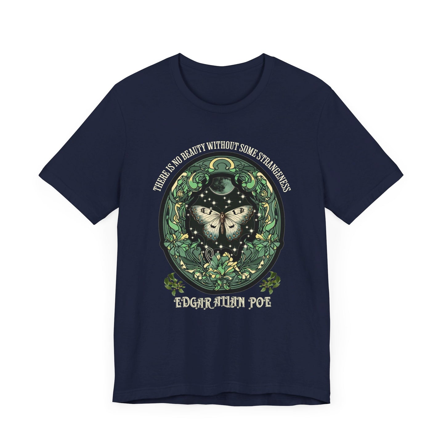 Edgar Allan Poe, Fairycore Night Garden T-Shirt, Book Lover Tee, Haunting Gothic Gift, Light, Dark Academia, Literary Poetry Bookclub Shirt T-Shirt Printify