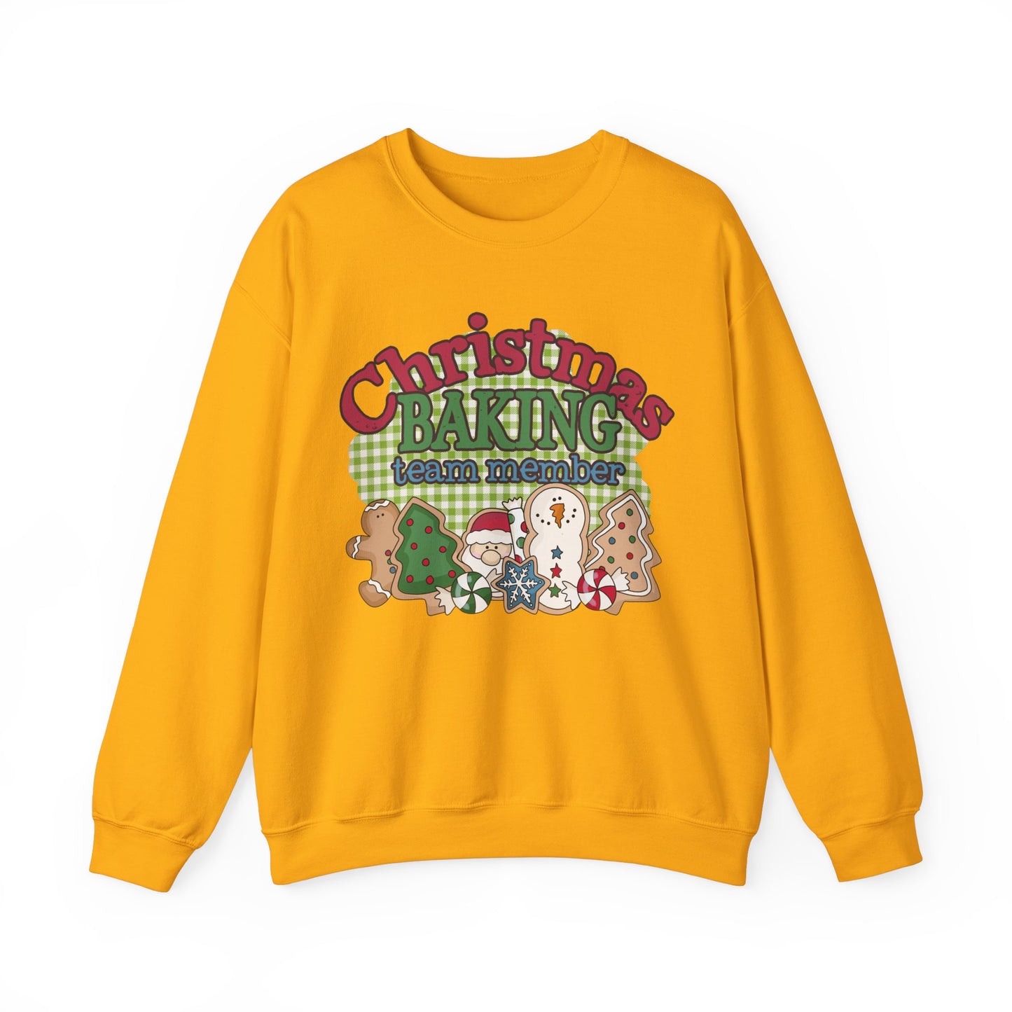 Christmas Baking Team Sweatshirt, Christmas Baking Crew Matching Sweater, Christmas Baking Women's Christmas Shirts, Christmas Cookie Crew Sweatshirt Printify S Gold