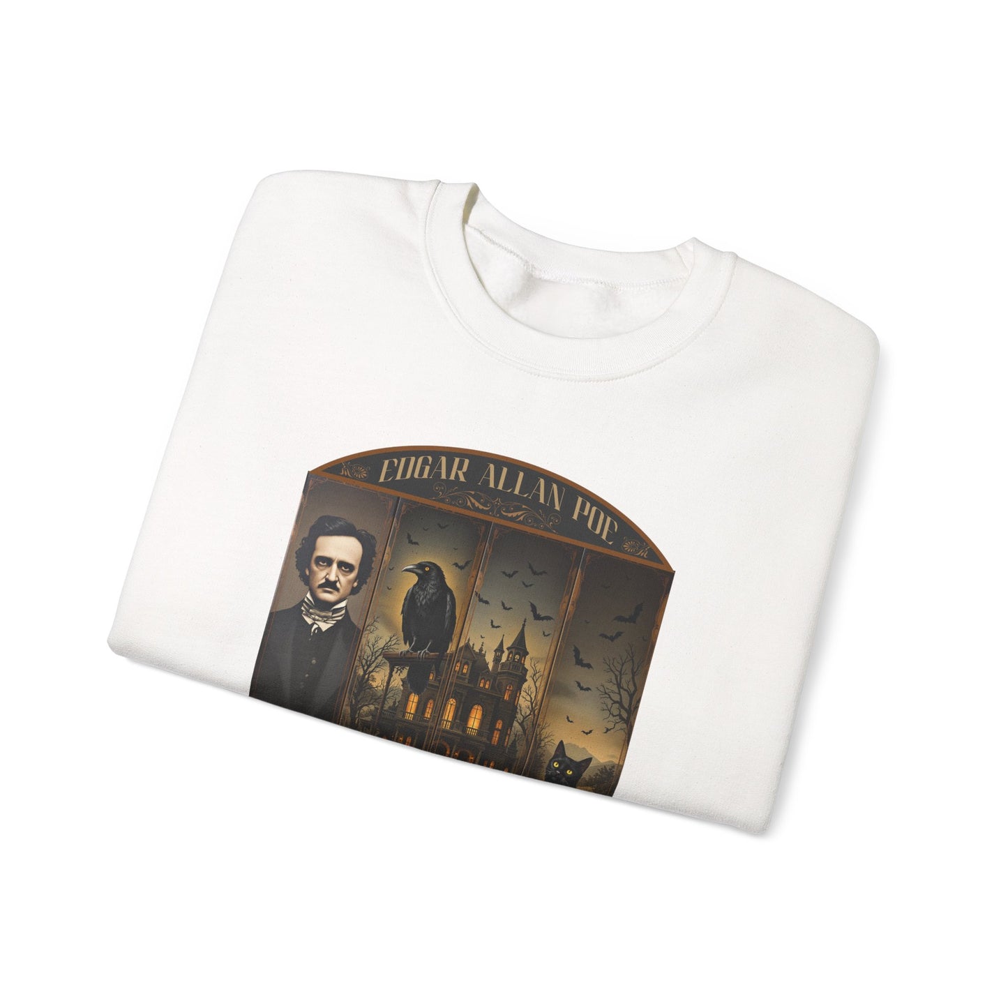 Edgar Allan Poe Sweatshirt The Raven Nevermore Gothic Horror Sweater Dark Academia Macabre Halloween Gift for Book Lovers Birthday Christmas Sweatshirt Printify