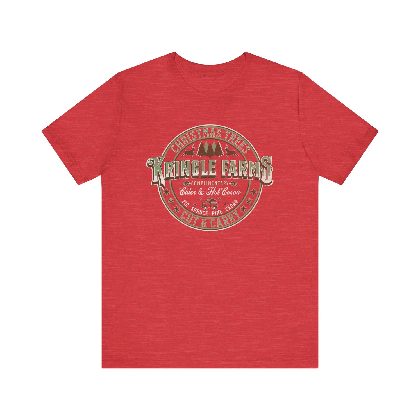 Christmas Tree Farm Shirt, Family Holiday Tradition Tree Cutting Shirt, Family Christmas Vacation Shirts, Christmas Tree Decorating Shirts T-Shirt Printify Heather Red XS