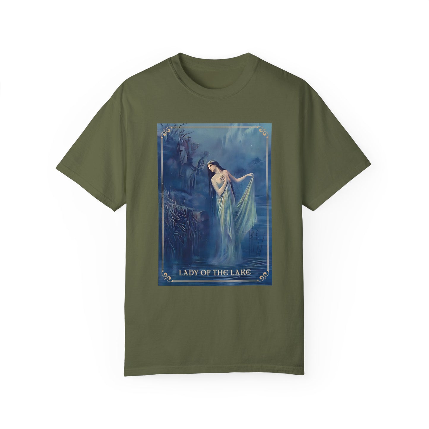 Lady of the Lake Print Unisex T-Shirt Perfect Renfaire Medieval Festival Shirt Mystical Vintage Tee Fairy Tale Merch Fantasy Lover Gifts T-Shirt Printify Hemp S