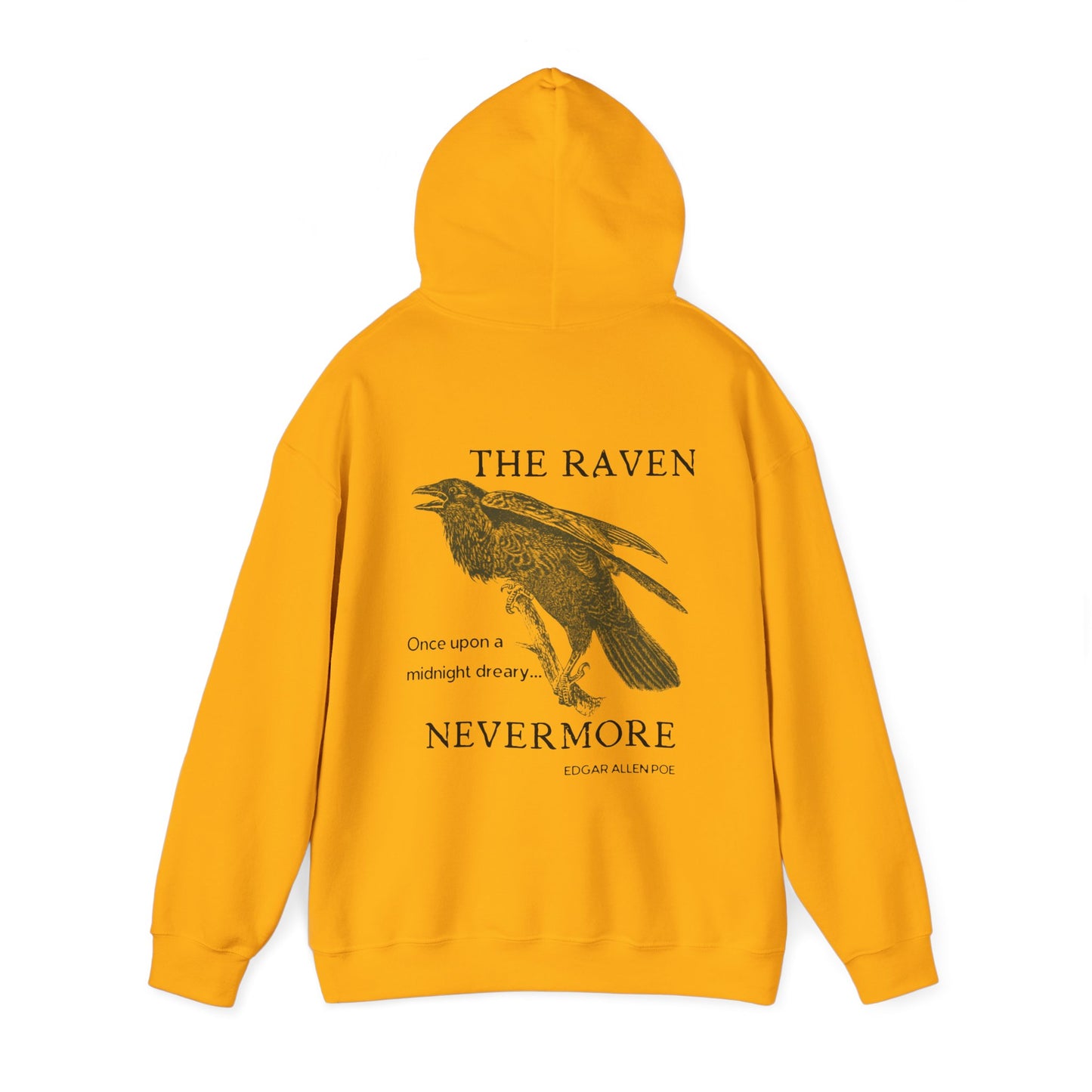 Halloween Vintage The Raven Hoodie, Spooky Season Sweater, Trick or Treating Shirt, Halloween Party Top, Edgar Allen Poe, Nevermore, Gothic Hoodie Printify
