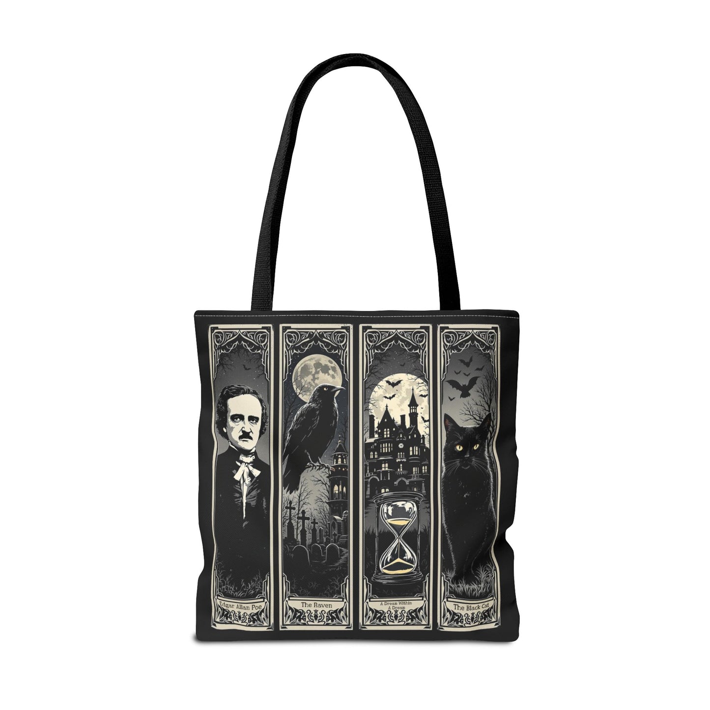 Edgar Allan Poe Tote Bag Gothic Literary Gift for Book Lover Dark Academia Macabre Accessory Halloween Tote Fall School Bag for Poetember Bags Printify