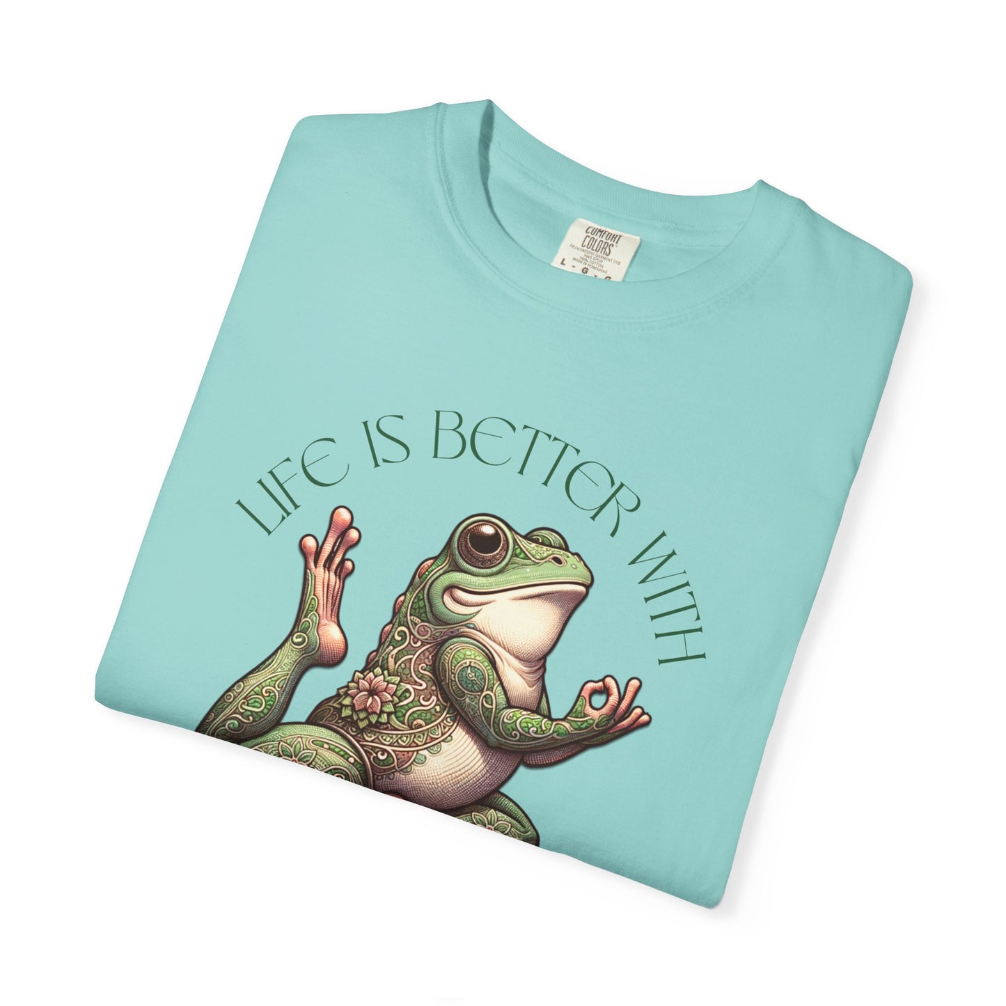 Green Yoga Frog Life Is Better With Yoga Unisex T-Shirt, Casual Wear, Highlander Fan Gift,