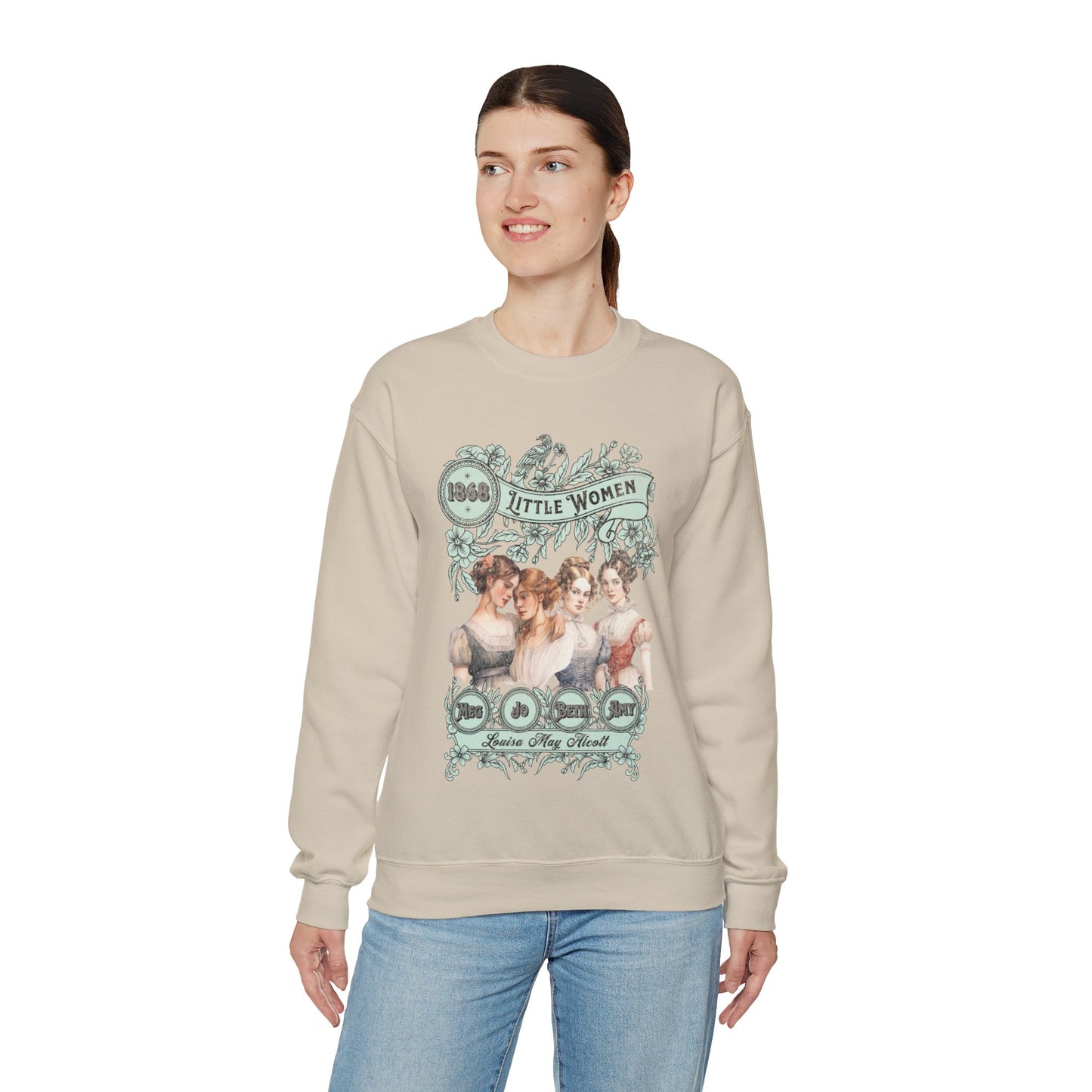 Little Women Sweatshirt, Louisa May Alcott Historical Romance Sweater, Bookish Literary Fan Art Gift, Gift for Her, Bookclub Crewneck Shirt Sweatshirt Printify