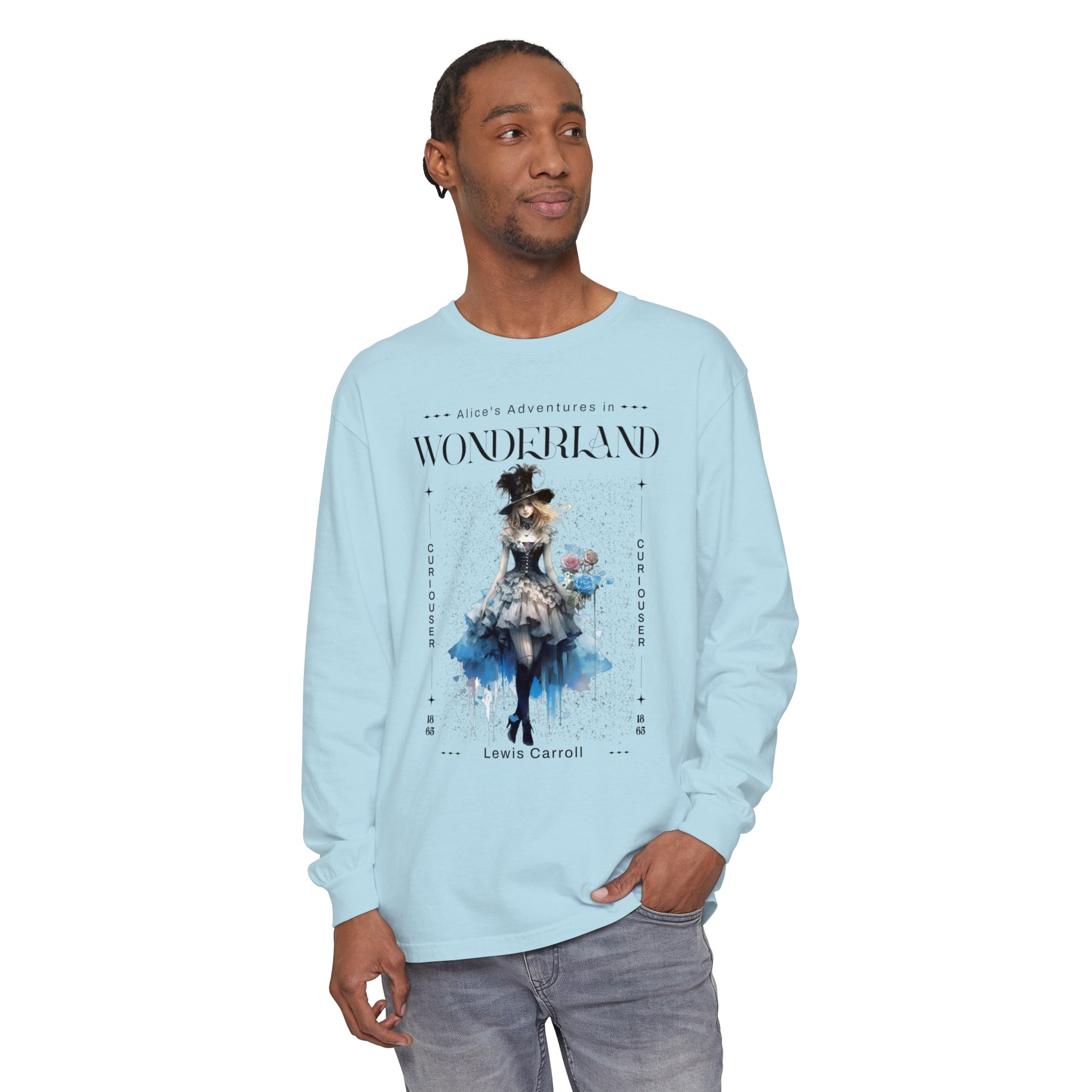 Alice In Wonderland Long Sleeve Shirt, Lewis Carroll Whimsigoth Streetwear Academia TShirt, Mad Hatter's Tea Party Tee Bookish Booktok Gift Long-sleeve Printify