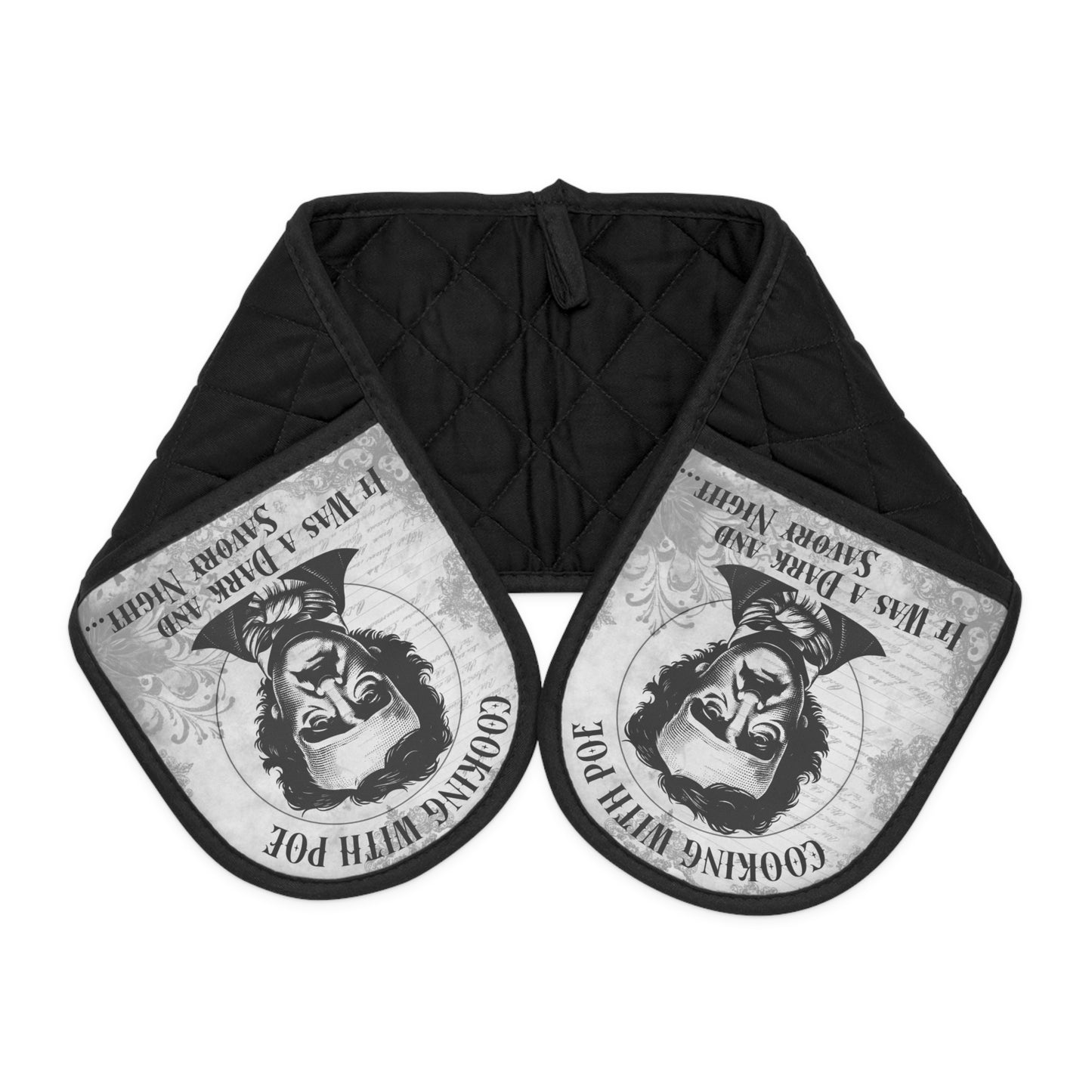 Edgar Allan Poe Oven Mitts for Haunting Kitchen Decor Gothic Gifts for Halloween Decor Party Host Gift Housewarming Bookclub Dark Academia Accessories Printify