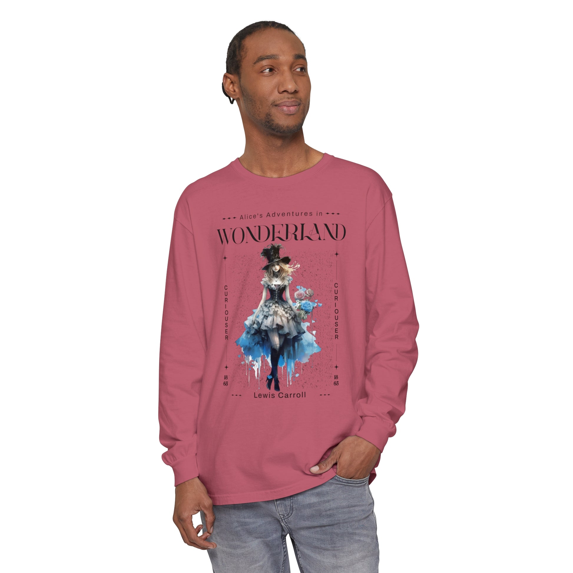 Alice In Wonderland Long Sleeve Shirt, Lewis Carroll Whimsigoth Streetwear Academia TShirt, Mad Hatter's Tea Party Tee Bookish Booktok Gift Long-sleeve Printify
