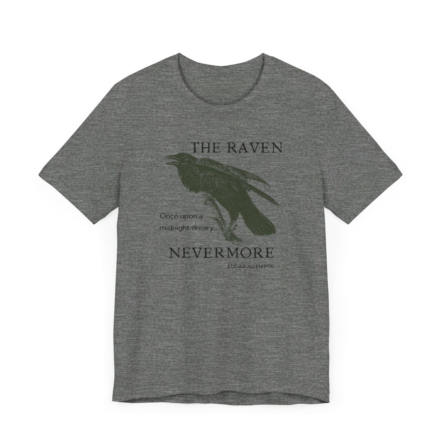 Halloween Vintage The Raven TShirt, Spooky Season Tee, Trick or Treating Shirt, Halloween Party T-Shirt, Edgar Allen Poe, Nevermore, Gothic T-Shirt Printify