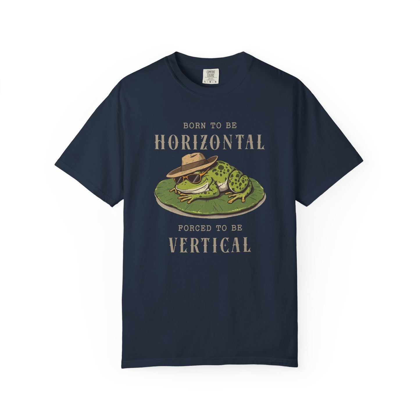 Funny Frog T-Shirt Retro Vibes Cute Froggy Meme Shirt Vintage Frog And Toad Aesthetic Frog Lover Gift For Her Birthday Viral Trendy Shirt T-Shirt Printify Navy S