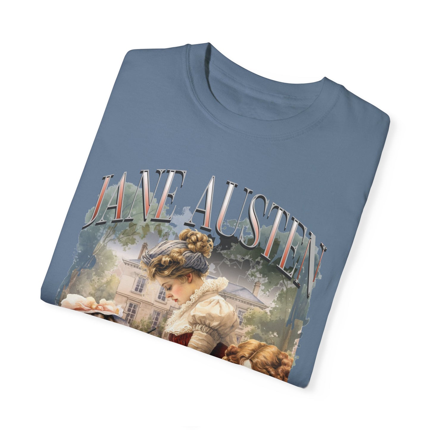 Retro Jane Austen Unisex Garment-Dyed T-shirt T-Shirt Printify