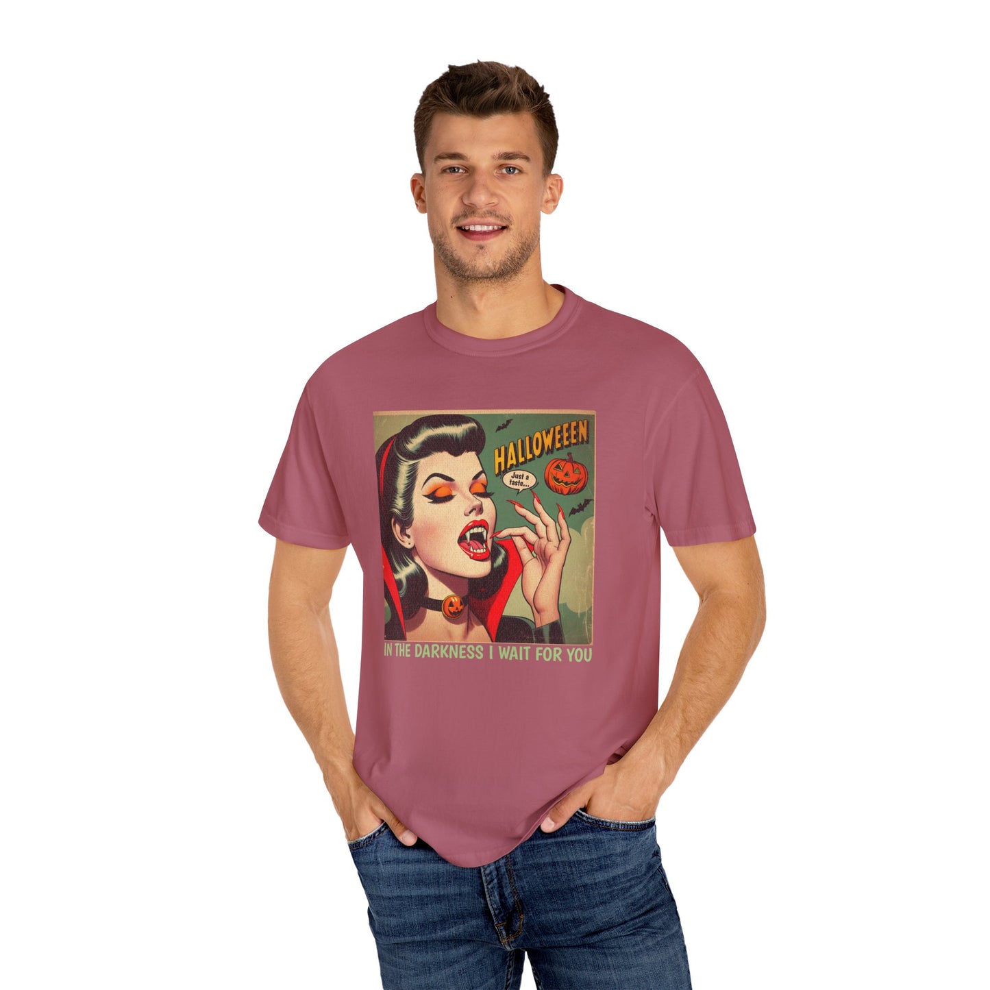 Vampire Retro Comic TShirt Dark Romance Gift Vampire Lovers Shirt Halloween Party Gift For Her Paranormal Vintage Comic Book Reader Goth Tee T-Shirt Printify