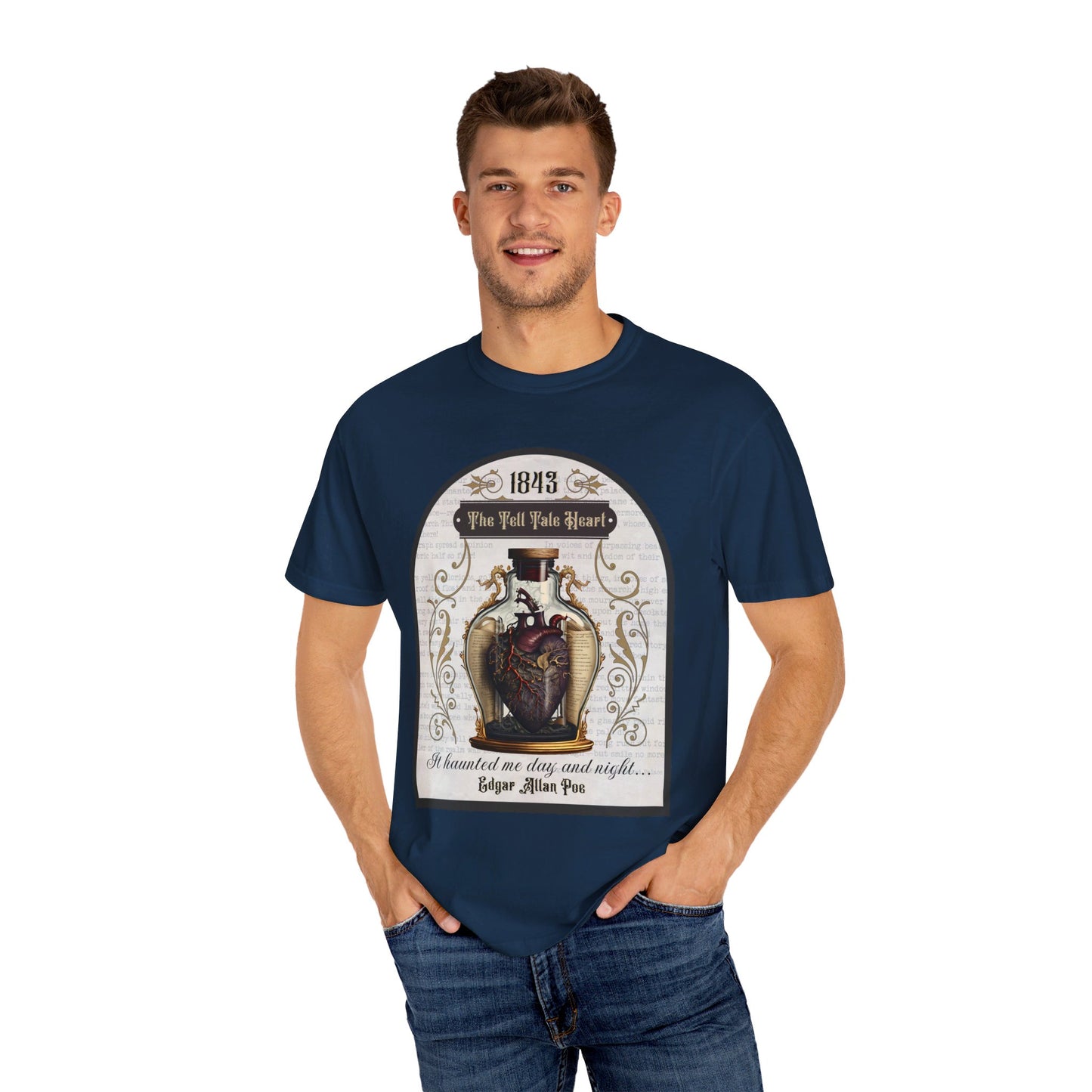 Edgar Allan Poe Shirt, The Tell Tale Heart Tee, Book, Reading Lover Shirt, Halloween, Gothic, Light Academia Gifts, Comfort Colours TShirt T-Shirt Printify