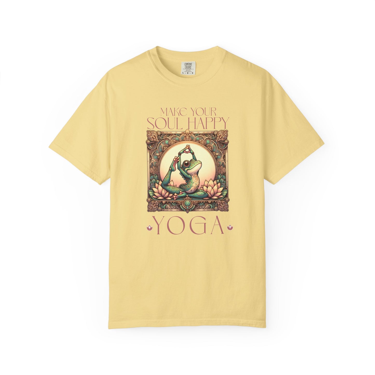 Yoga Frog Make Your Soul Happy Unisex T-Shirt, Casual Wear, Highlander Fan Gift, T-Shirt Printify Butter S