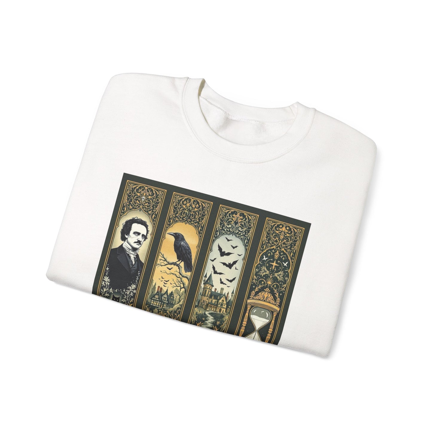 Edgar Allan Poe Sweatshirt The Raven Nevermore Gothic Horror Sweater Dark Academia Macabre Halloween Gift for Book Lovers Birthday Christmas Sweatshirt Printify