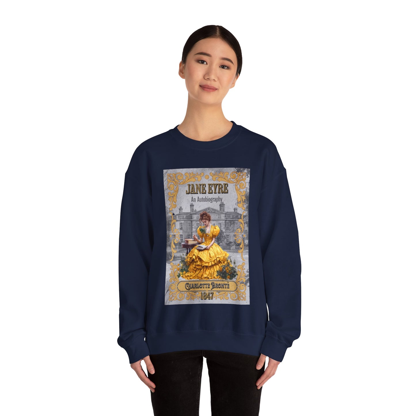 Jane Eyre Sweatshirt, Charlotte Brontë Historical Romance Sweater, Bookish Literary Brontë Sisters Fan Art Gift, Gift for Her, Readers, Sweatshirt Printify
