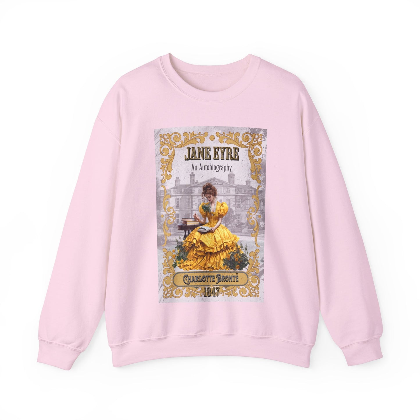 Jane Eyre Sweatshirt, Charlotte Brontë Historical Romance Sweater, Bookish Literary Brontë Sisters Fan Art Gift, Gift for Her, Readers, Sweatshirt Printify S Light Pink