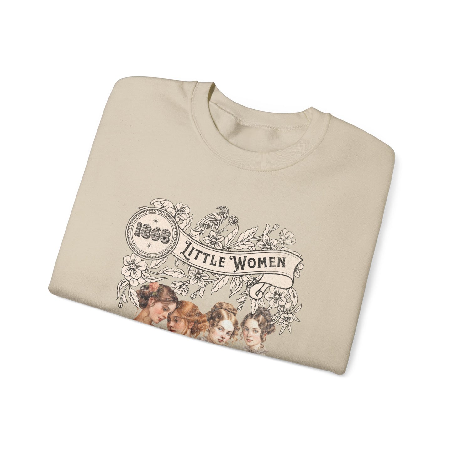 Little Women Sweatshirt, Louisa May Alcott Historical Romance Sweater, Bookish Literary Fan Art Gift, Gift for Her, Bookclub Crewneck Shirt Sweatshirt Printify