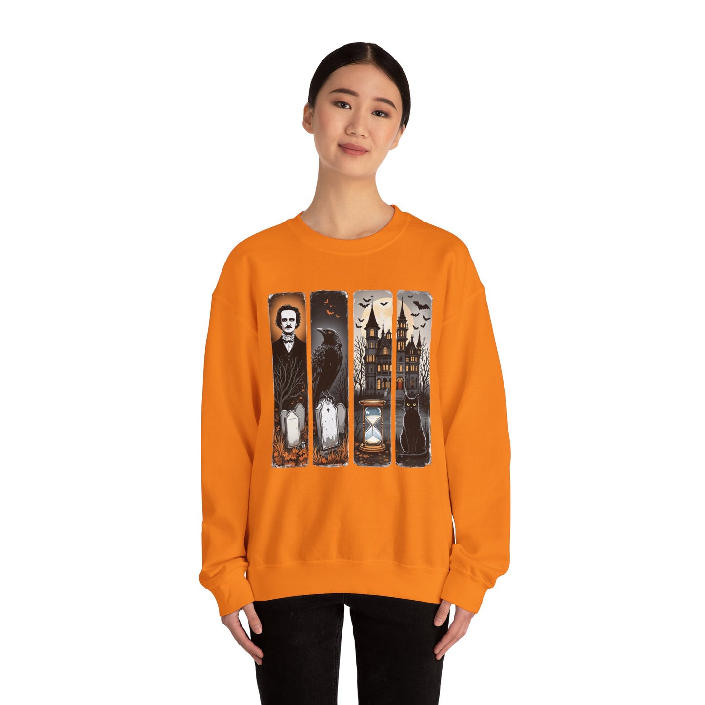 Edgar Allan Poe Sweatshirt The Raven Nevermore Gothic Horror Sweater Dark Academia Macabre Halloween Gift for Book Lovers Birthday Christmas