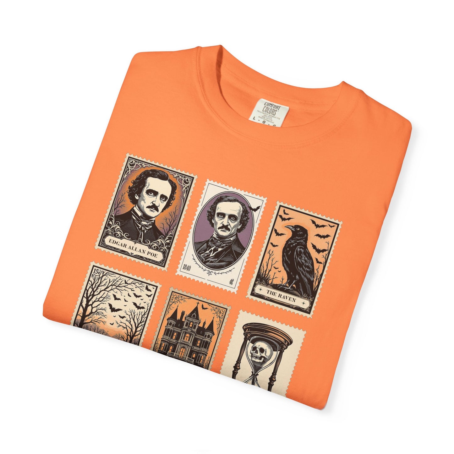 Edgar Allan Poe T-Shirt Gothic Graphic Tee The Raven Nevermore Quote Horror Literature Shirt Dark Academia Aesthetic Halloween Party Gift T-Shirt Printify