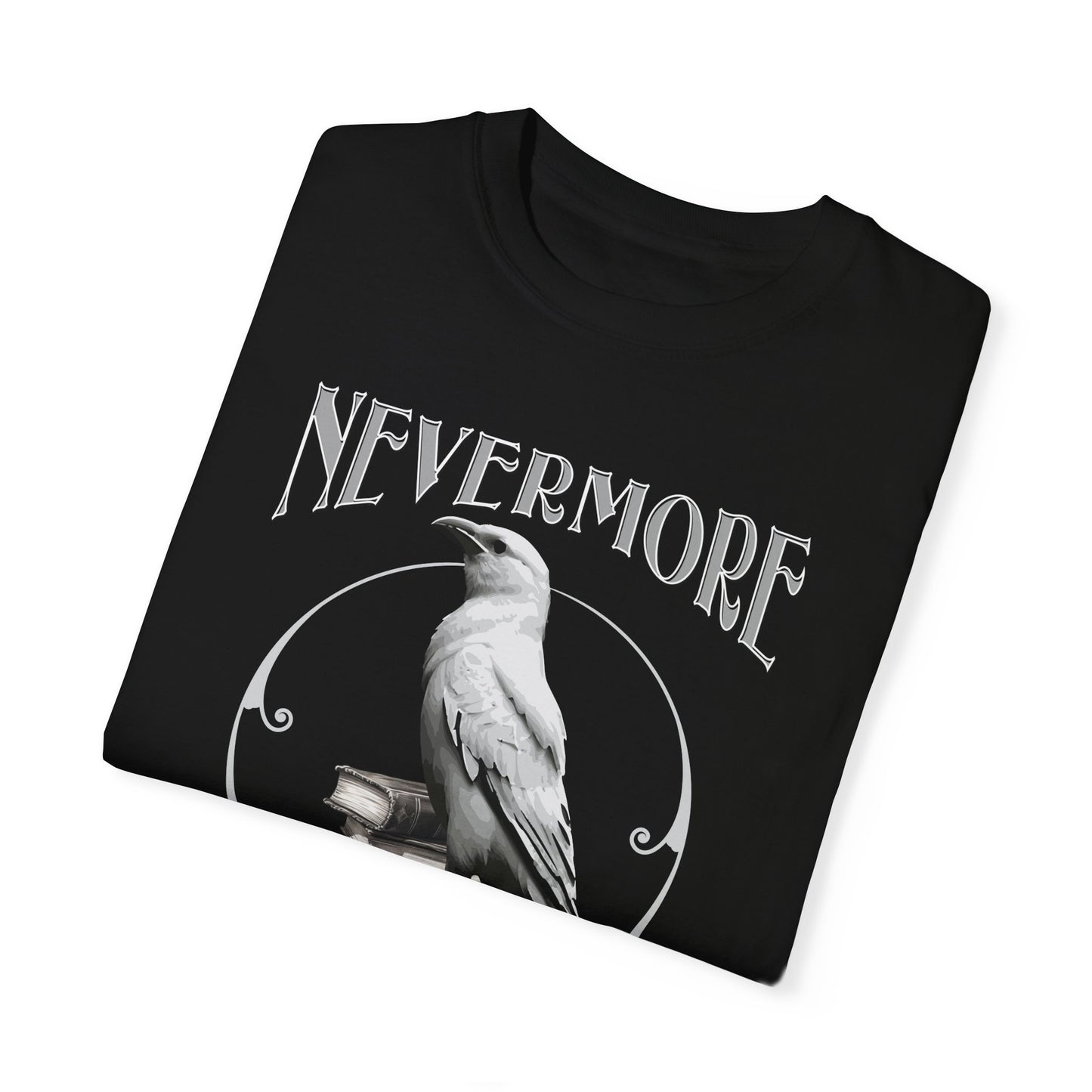 Edgar Allan Poe The White Raven Unisex Garment-Dyed T-shirt T-Shirt Printify
