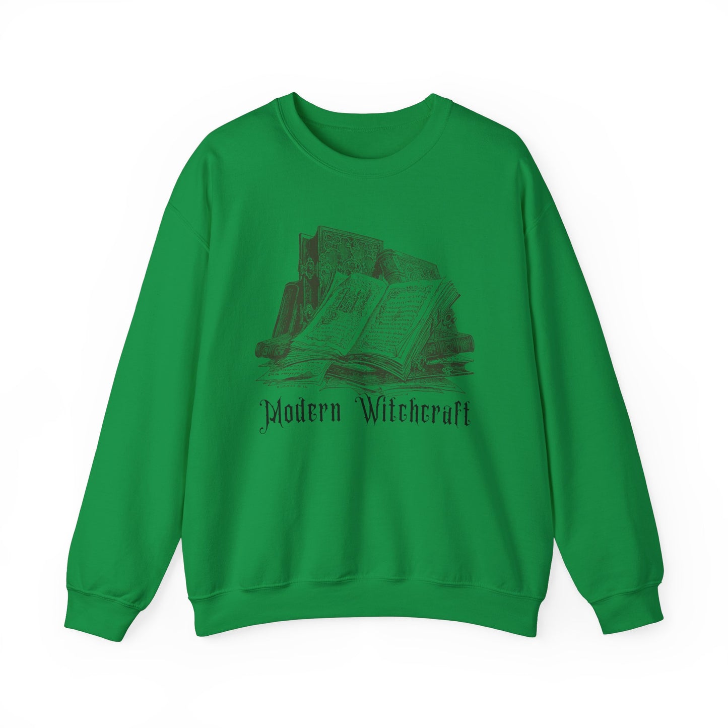 Halloween Vintage Witches Spell Books Sweatshirt, Spooky Season Sweater, Trick or Treating Shirt, Halloween Goth, Dark Academia Sweatshirt Sweatshirt Printify S Irish Green