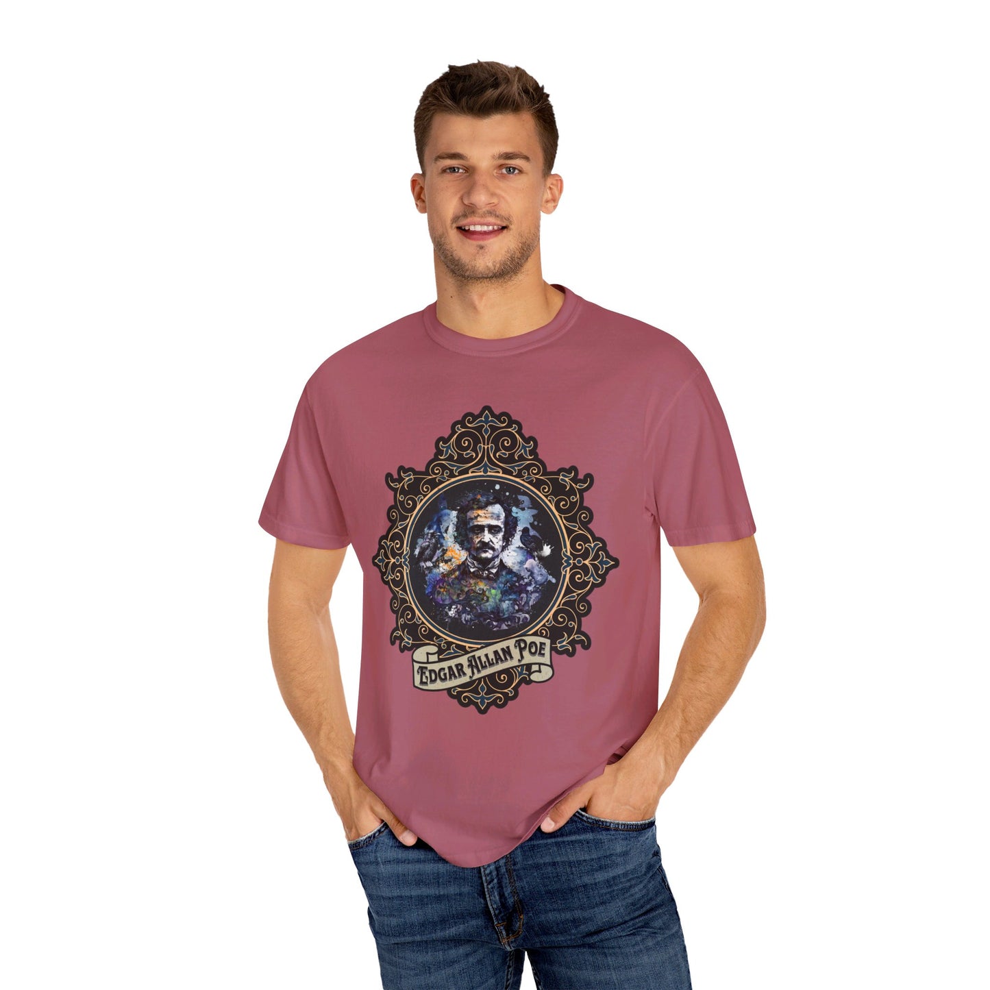 Edgar Allan Poe Shirt, Poet, Poetry Lover Tee, Book, Reading Lover Shirt, Halloween, Gothic, Light Academia Gifts, Comfort Colours TShirt T-Shirt Printify
