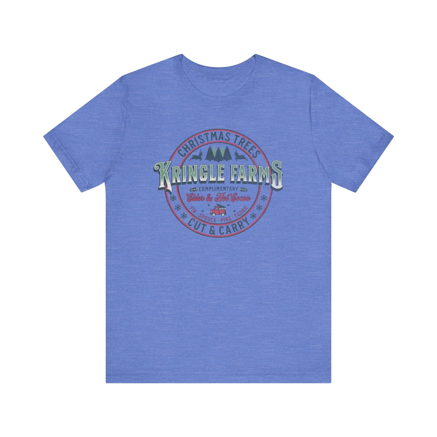 Christmas Tree Farm Shirt, Family Holiday Tradition Tree Cutting Shirt, Family Christmas Vacation Shirts, Christmas Tree Decorating Shirts T-Shirt Printify Heather Columbia Blue XS