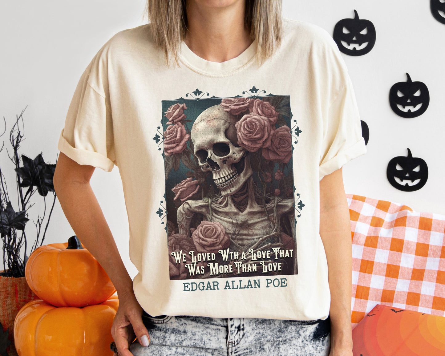 Edgar Allan Poe T-Shirt, Annabel-Lee Novel Vintage Book, Reading Lover Shirt, Halloween, Gothic, Light Academia Gift, Comfort Colours TShirt T-Shirt Printify