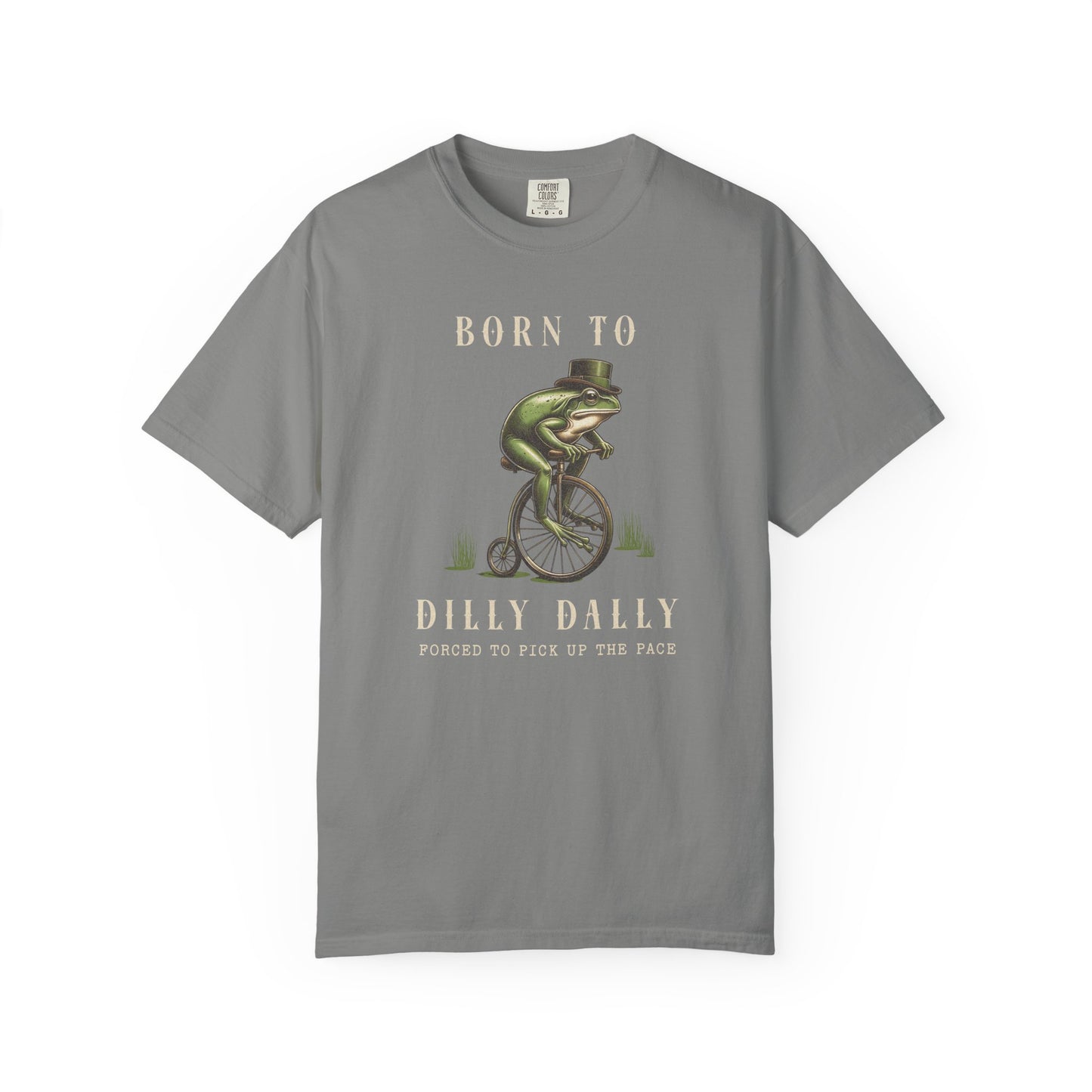 Dilly Dally Frog T-Shirt Retro Vibes Froggy Meme Shirt Vintage Frog And Toad Aesthetic Frog Lover Gift For Her Birthday Viral Trendy Shirt T-Shirt Printify Granite S