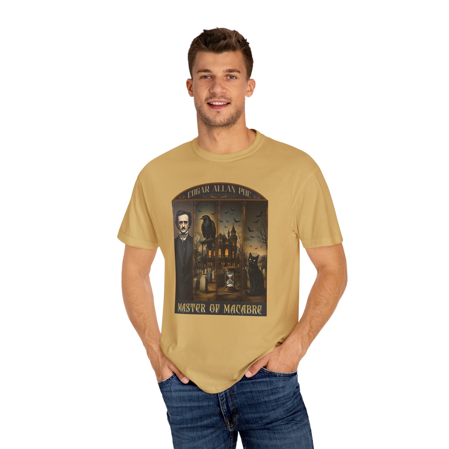 Edgar Allan Poe T-Shirt Gothic Graphic Tee The Raven Nevermore Quote Horror Literature Shirt Dark Academia Aesthetic Halloween Party Gift T-Shirt Printify