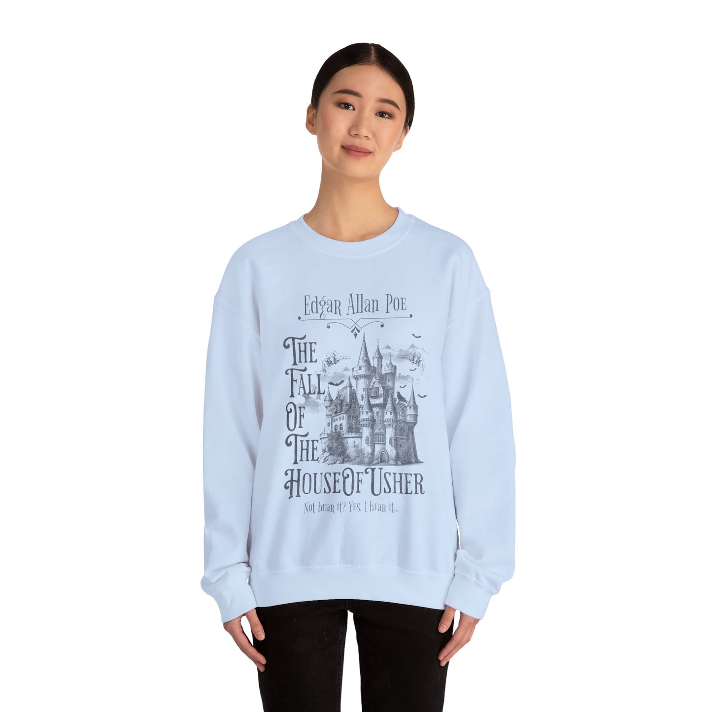 Edgar Allan Poe Sweatshirt Fall Of The House Of Usher Dark Academia Book Lover Gift Haunting Poetry Gothic Horror Merch Gift For Teacher Sweatshirt Printify