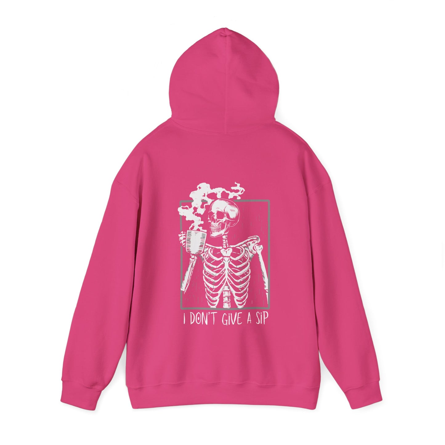 Halloween Skeleton Hoodie, Funny Coffee Drinking Skeleton, Spooky Season Sweater, Trick or Treating Shirt, Warm Halloween Party Hoodie Hoodie Printify
