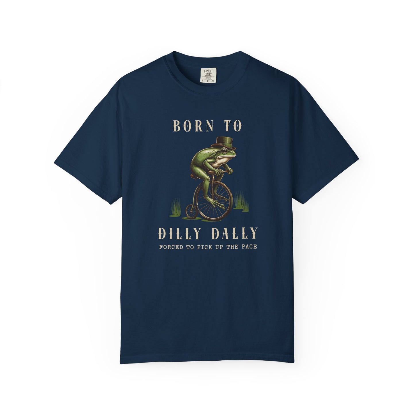 Dilly Dally Frog T-Shirt Retro Vibes Froggy Meme Shirt Vintage Frog And Toad Aesthetic Frog Lover Gift For Her Birthday Viral Trendy Shirt T-Shirt Printify True Navy S