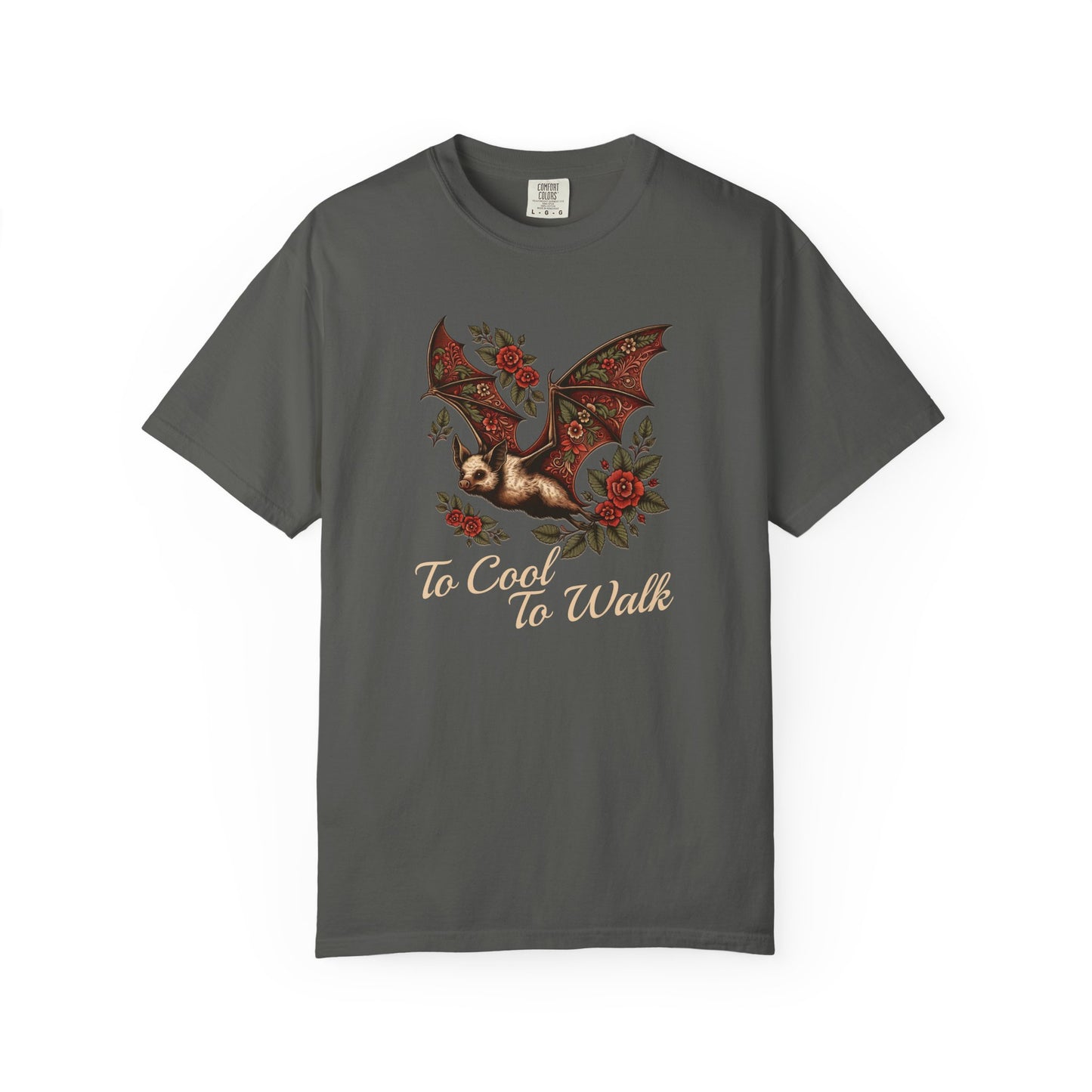 Bat Retro Goth TShirt Vintage Grunge Style Bat Shirt For Halloween Party Spooky Vibes Witchy Dark Academia Comfort Colors Oversized Shirt T-Shirt Printify Pepper S