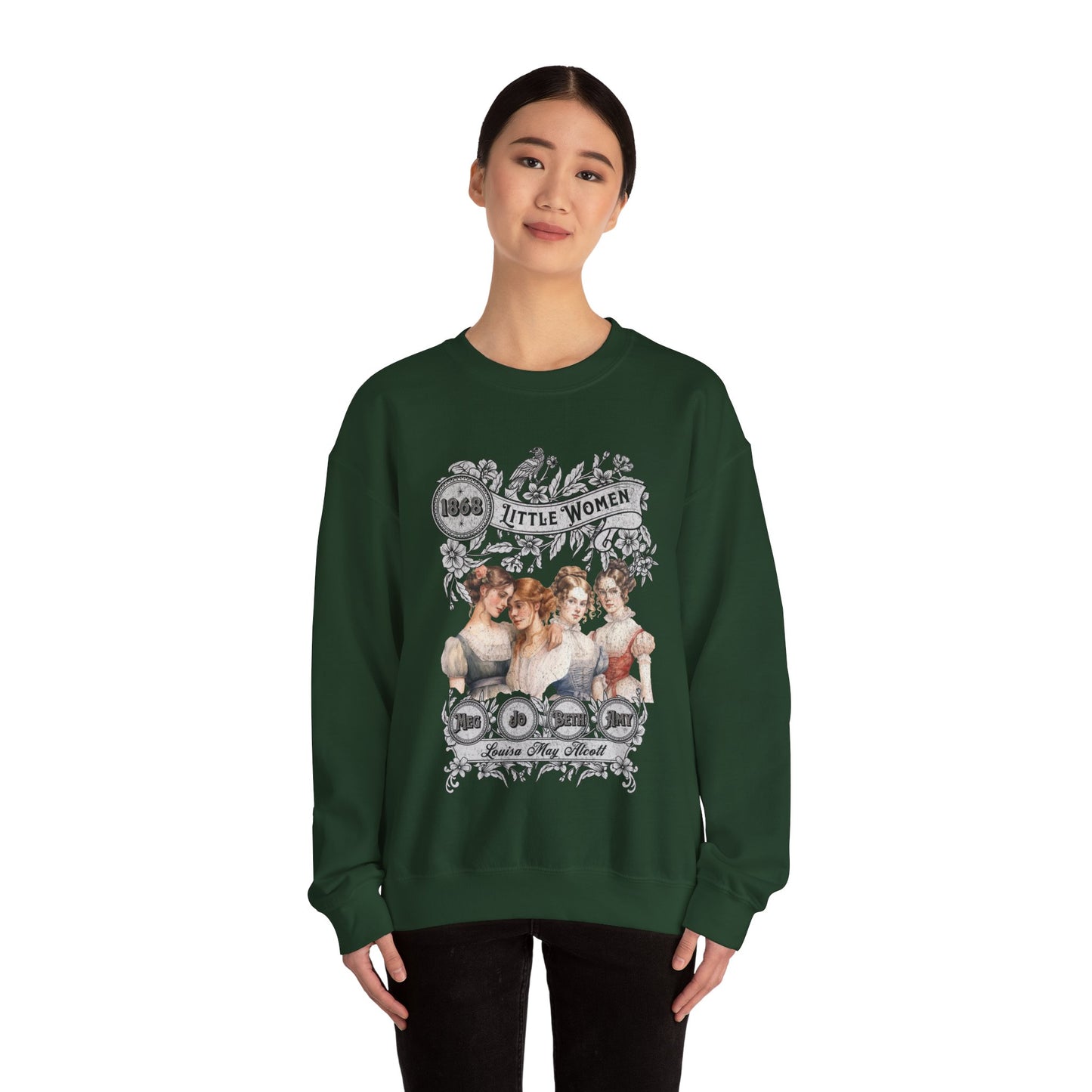 Little Women Sweatshirt, Louisa May Alcott Historical Romance Sweater, Bookish Literary Fan Art Gift, Gift for Her, Bookclub Crewneck Shirt Sweatshirt Printify